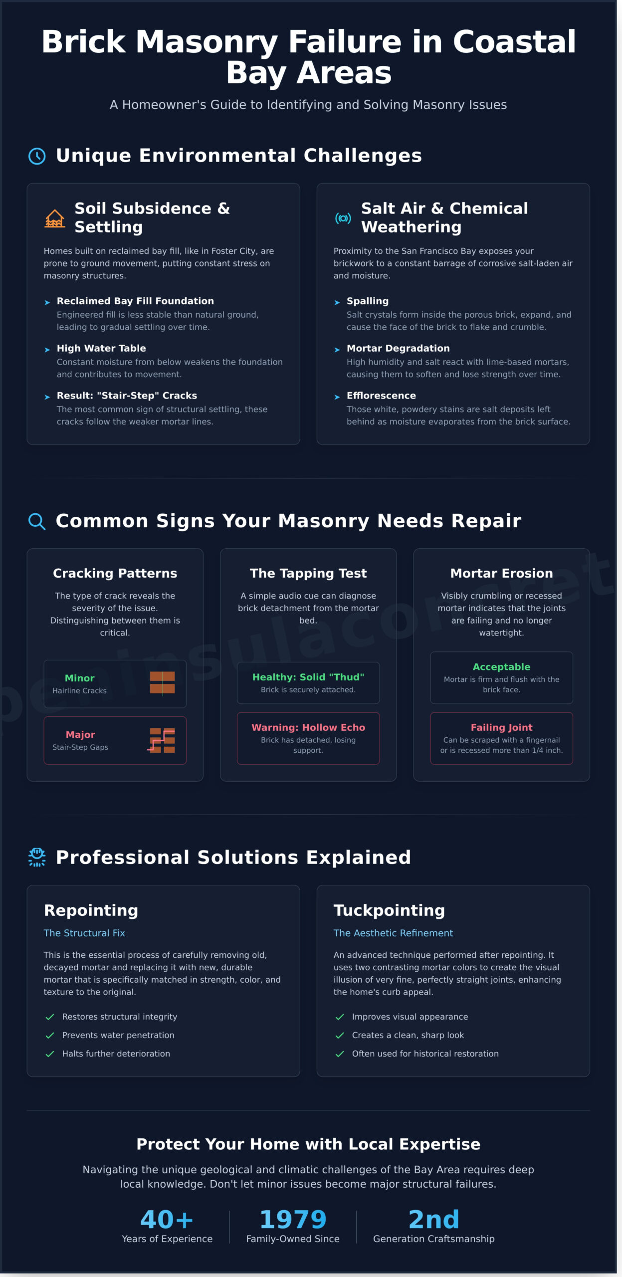 Expert Brick Masonry Repair in Foster City: Restoring Durability and Curb Appeal - Infographic