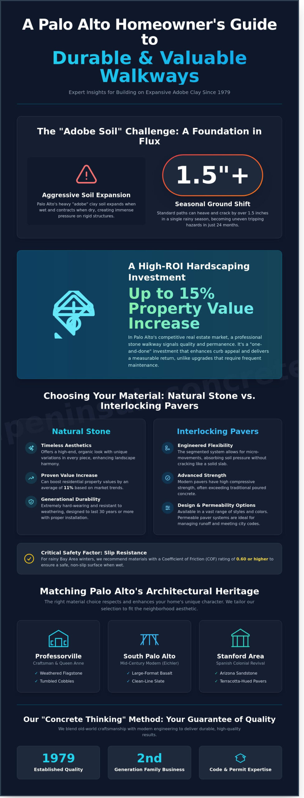 Expert Stone Walkway Installation in Palo Alto: The Ultimate 2026 Guide - Infographic