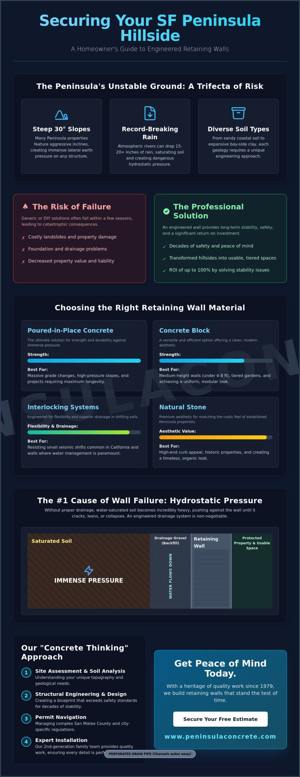 Expert Retaining Wall Contractors SF Peninsula: Quality Hillside Solutions (2026) - Infographic