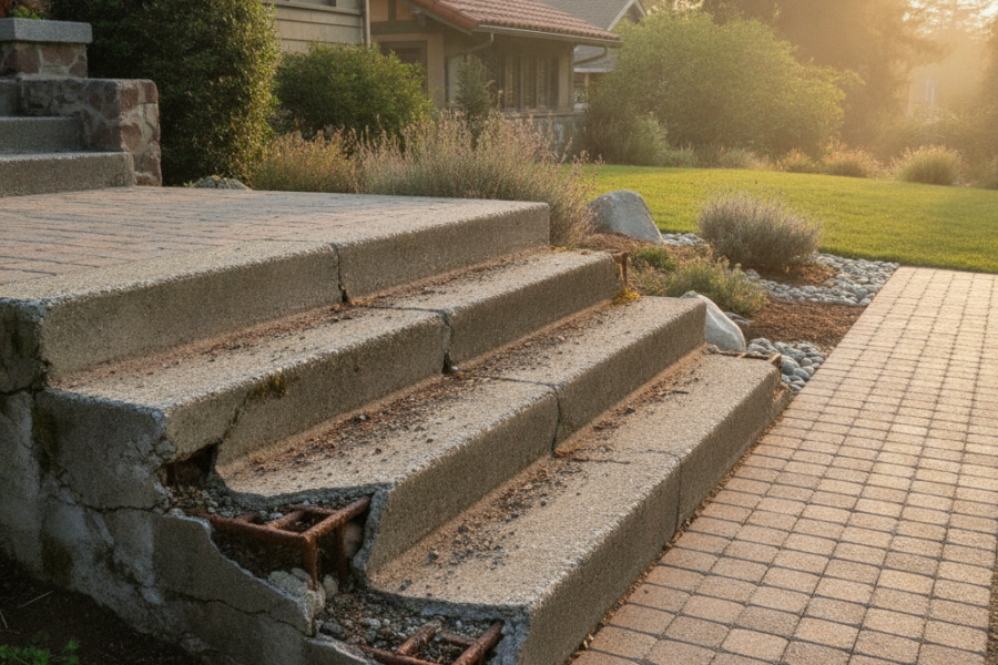 Concrete Steps and Stoops in Belmont: What Homeowners Need to Know Before Replacing Crumbling Entry Stairs