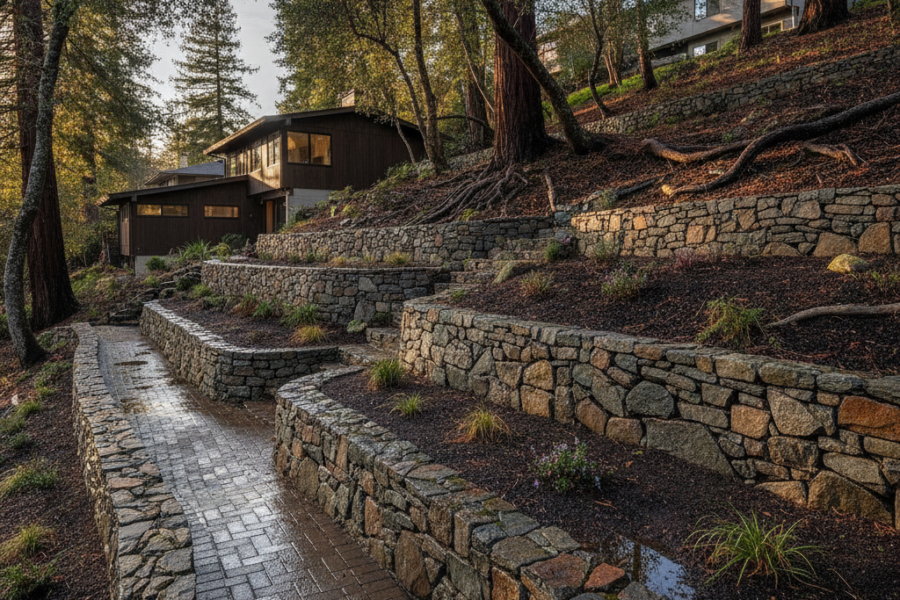 Dry-Stack Stone Retaining Walls in Redwood City: What Homeowners Should Know Before Building on a Sloped Lot