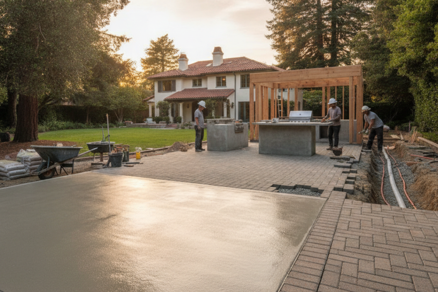 Outdoor Kitchen Concrete and Paver Bases in Palo Alto: What You Need to Build It Right
